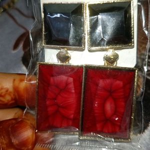 Red Black Earrings