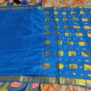 Blue Mysore Silk Saree