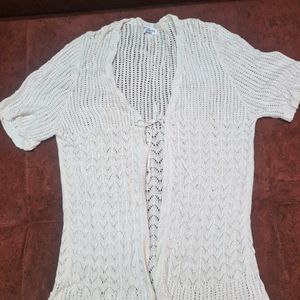 A Nice White Shrug with two types of woven design