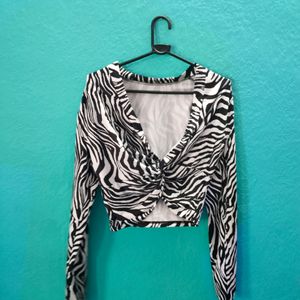 Zebra Print Crop Top