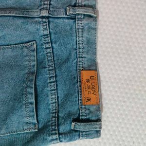 Straight Cargo Jeans For Women In Blue