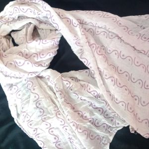 White Dupatta With Purple Combination