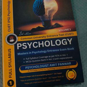 MA Entrance CUET PG psychology Guide Vol 1&2