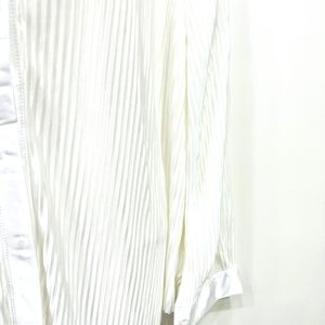 silk pleated white cord set