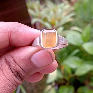 Pukhraj Ring In Silver