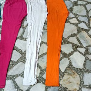 Brand New Leggings In White Orange Pink And Blue