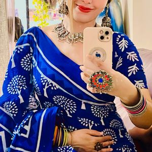 Blue Printed Saree