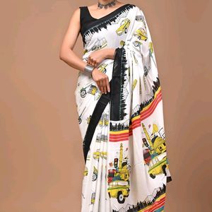 Saree With Blouse For Women😍😍😍