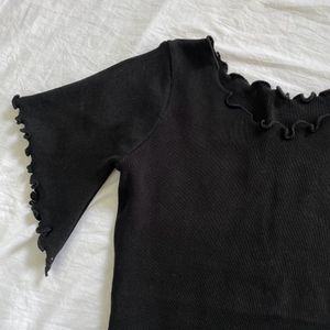 Pinterest Lettucehem Asymmetric Sleeve Black Top