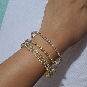 Diamond Bangles 4 Pce