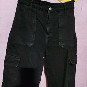 Black Cargo Jeans