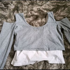 Grey Acubi Two Layered Detail Top