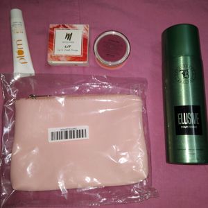 Deodorant,Lip& Cheek Tint,Pouch, Face Cream