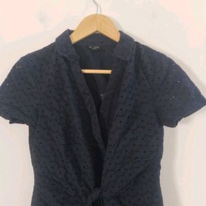 Navy Blue Summer Cotton Dress