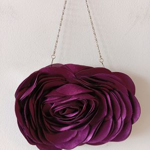 Pretty Imported Purple Rose Clutch