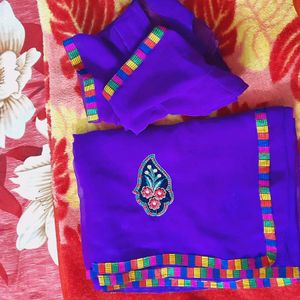 New Embroidered Saree & Blouse