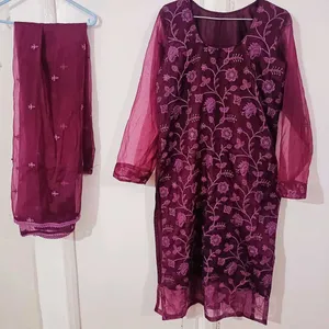 Beautiful Organza Kurta With Dupatta