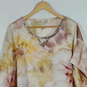 Multi Color Tie & Dye Kaftan Top (Women's)