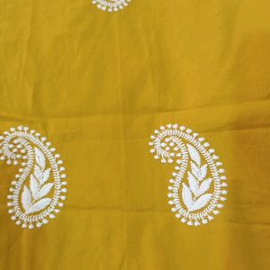 Kurta Fabric Pure Cotton Thread Work