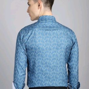 Printed Slim Fit Cotton Blend Formal Shirt