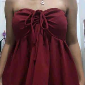 Beautiful Ruffle Hem Tube Top