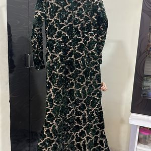 Bottle Green Sequence Gown