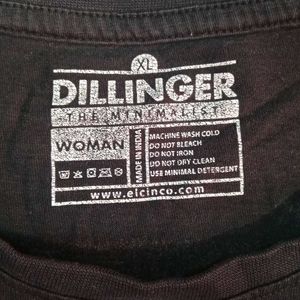 DILLINGER Women's Oversized Tshirt(Black)