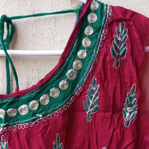 NEW MAROON EMBROIDERY KURTA