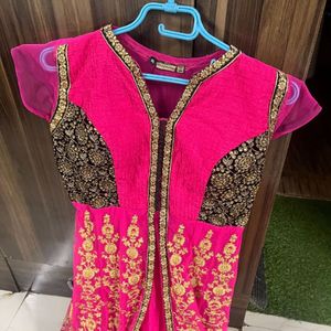 Neww Fuchsia Pink Ethnic Gown With Duppata