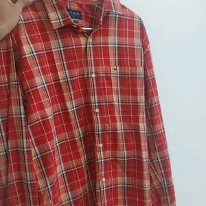 Red Color Peter England Check Shirt