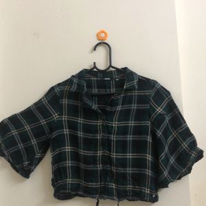 Checked Crop Shirt