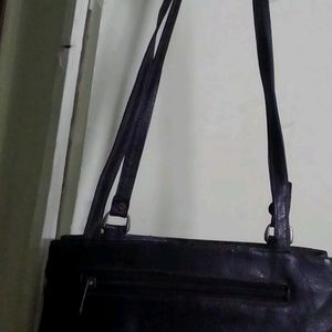 Combo Of Zara And Black Leather Handbag