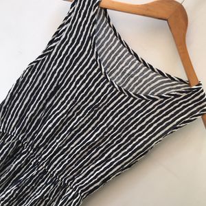 Black N White Straps Dress