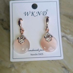 Rose Gold Plated Korean Earrings For Girls