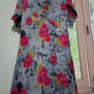 Floral Print Kurti(Pure Cotton)