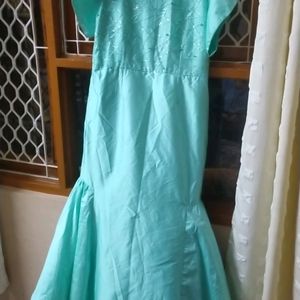 Cyan Colour Beautiful Gowns