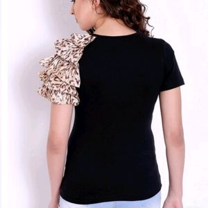 Black Top With Frill Sleeves