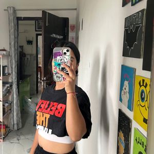 Black Gym Crop Tee