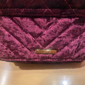 Charles & Keith Velvet Clutch