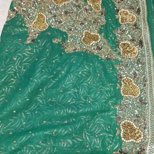 Heavy Embroidery Party Wear Saree