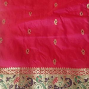 Pink Patola Silk Kanjeevaram Saree With Stitch Blo