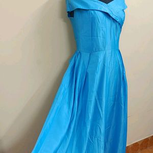 Blue Gown With Slit