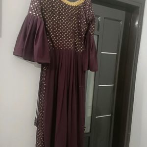 Pretty Long Dress With Dupatta