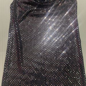 Forever 21 Black & Champagne Embellished Mini Dres