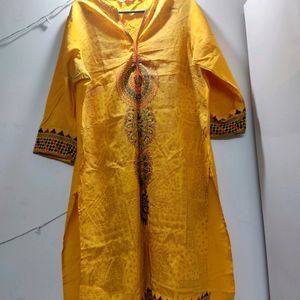 Yellow Straight Kurta