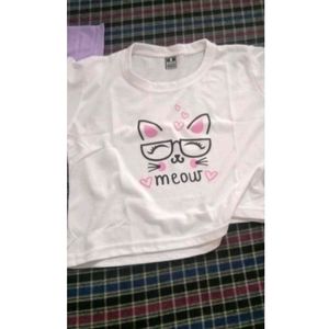 beautiful white crop t shirt for girls