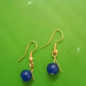 Handmade  Dark Blue hanging Earring