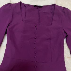 Square Neck Purple Crop Top