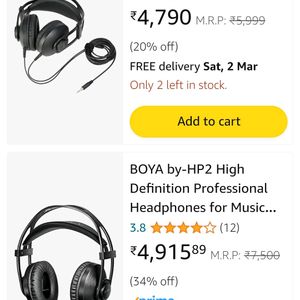 Boya Professional Studio Monitor Headphones
