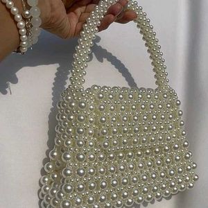 PEARL BEADED BAG WITH CHAIN